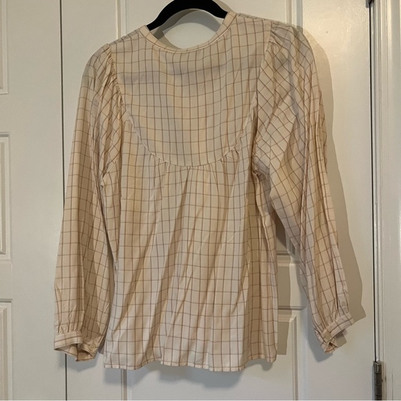 Madewell balloon sleeve peasant top in windowpane - Picture 10 of 10